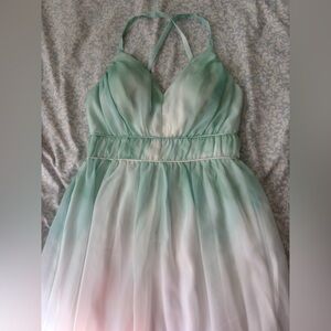 VENUS Green and White Maxi Dress